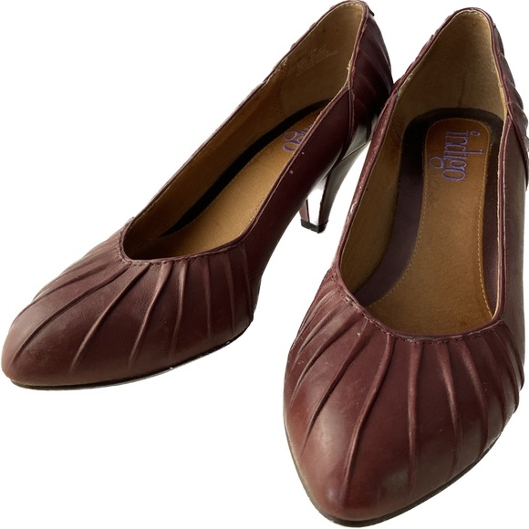 Clarks Indigo spicy leather low heel slides pumps - Picture 1 of 12